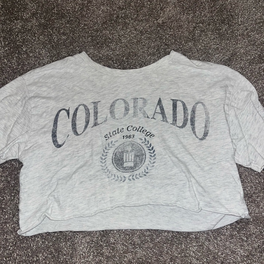 Garage Gray Graphic Crop Top